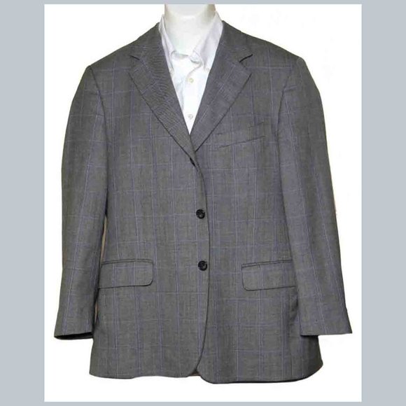Brooks Brothers 346 Wool Suit Jacket Gray Blue 3 Button Front Men's Size 40S - Picture 1 of 3
